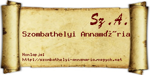 Szombathelyi Annamária névjegykártya