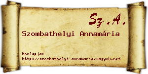 Szombathelyi Annamária névjegykártya